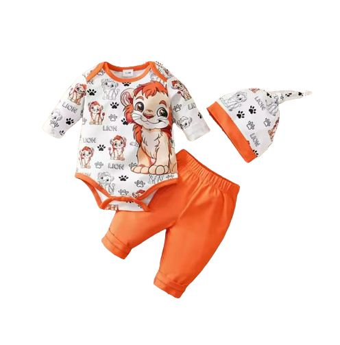 The Marvin - Unisex Baby Lion Knit Romper Long Sleeve Autumn One Piece Outfit for Newborns & Toddlers