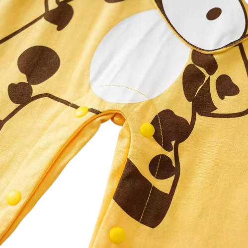 The Bridger - Unisex Baby Giraffe Print Striped Cotton Long Sleeve Romper Fall Winter Outfit