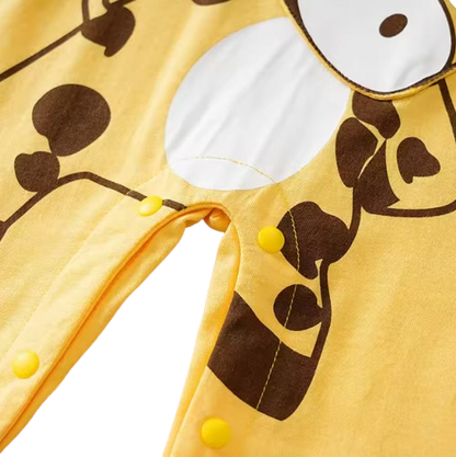 The Bridger - Unisex Baby Giraffe Print Striped Cotton Long Sleeve Romper Fall Winter Outfit