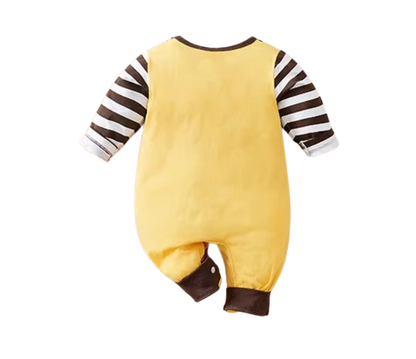 The Bridger - Unisex Baby Giraffe Print Striped Cotton Long Sleeve Romper Fall Winter Outfit
