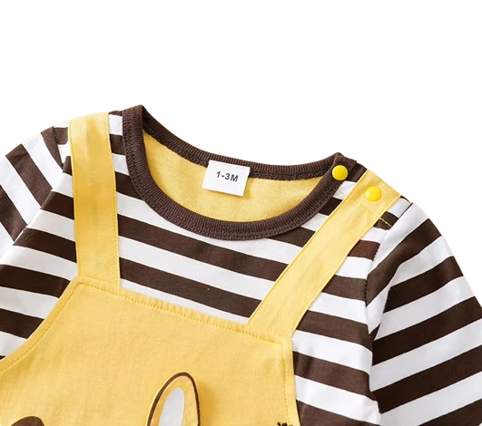 The Bridger - Unisex Baby Giraffe Print Striped Cotton Long Sleeve Romper Fall Winter Outfit