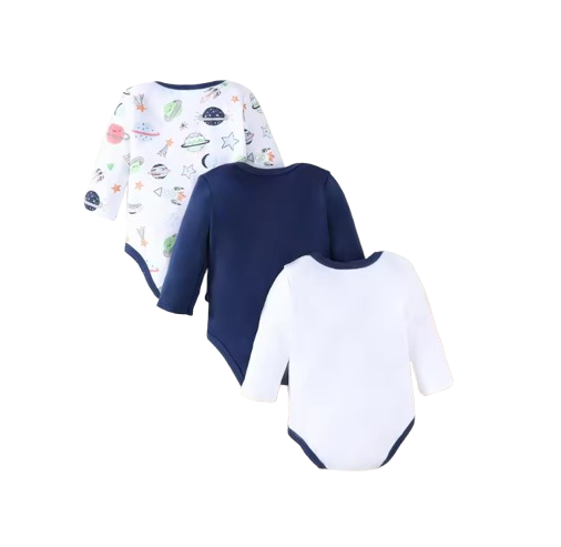 The Kareem - Baby Boy 3PCS Cotton Long Sleeve Romper Set Spring Summer One Piece Outfit