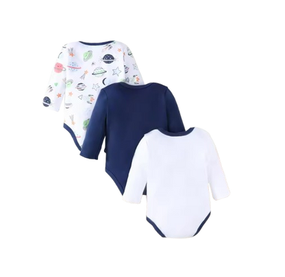 The Kareem - Baby Boy 3PCS Cotton Long Sleeve Romper Set Spring Summer One Piece Outfit