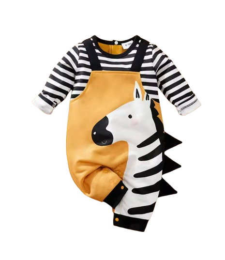 The Ahmed - Unisex Baby 3D Zebra Print Long Sleeve Romper Spring Autumn One Piece Outfit