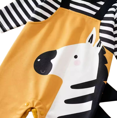 The Ahmed - Unisex Baby 3D Zebra Print Long Sleeve Romper Spring Autumn One Piece Outfit