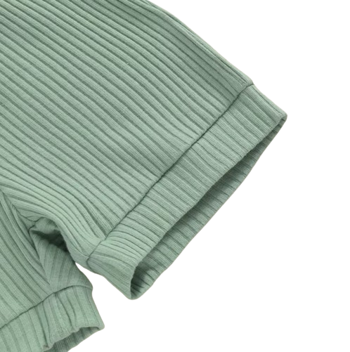 The Morrie - Unisex Baby 2PCS Ribbed Striped Short Sleeve Romper & Shorts Summer Set