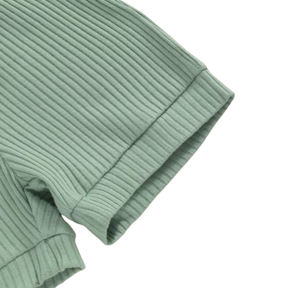 The Morrie - Unisex Baby 2PCS Ribbed Striped Short Sleeve Romper & Shorts Summer Set