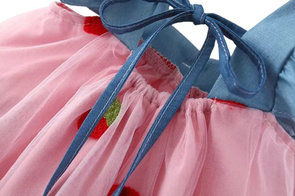 The Laney - Baby Girl Cherry Mesh Dress Cute Summer Beach Party Outfit