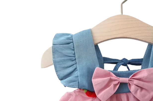 The Laney - Baby Girl Cherry Mesh Dress Cute Summer Beach Party Outfit