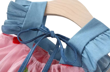 The Laney - Baby Girl Cherry Mesh Dress Cute Summer Beach Party Outfit