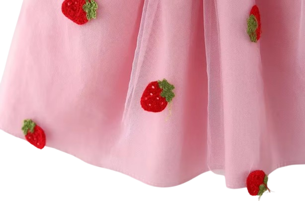 The Laney - Baby Girl Cherry Mesh Dress Cute Summer Beach Party Outfit