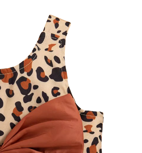 The Whitley - Baby Girl Leopard Print Suspender Dress & Hat Summer Cotton Outfit