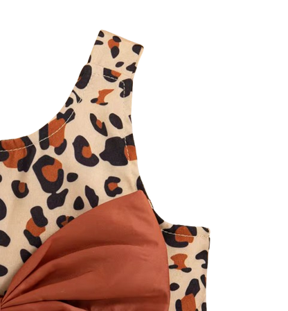 The Whitley - Baby Girl Leopard Print Suspender Dress & Hat Summer Cotton Outfit