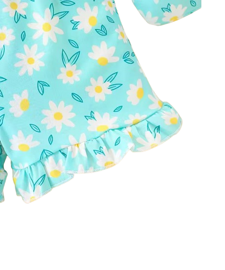 The Jenna - Baby Girl Floral Print Suspender Jumpsuit with Matching Bag Summer Outfit
