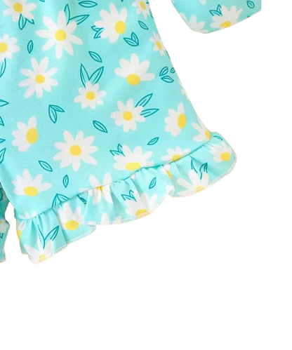 The Jenna - Baby Girl Floral Print Suspender Jumpsuit with Matching Bag Summer Outfit
