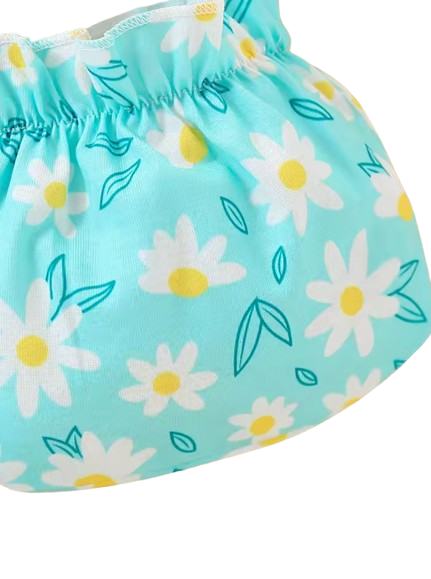 The Jenna - Baby Girl Floral Print Suspender Jumpsuit with Matching Bag Summer Outfit