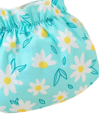 The Jenna - Baby Girl Floral Print Suspender Jumpsuit with Matching Bag Summer Outfit