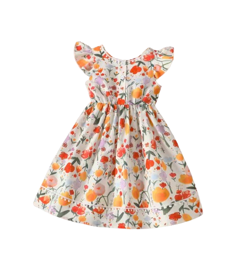 The Coraline - Girls Spring Summer Flying Sleeve Dress Holiday Casual Princess Outfit