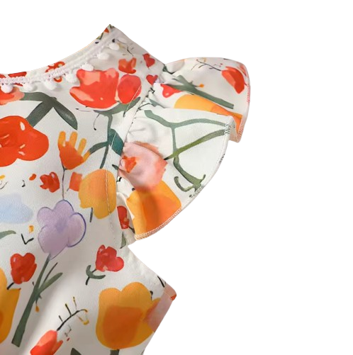 The Coraline - Girls Spring Summer Flying Sleeve Dress Holiday Casual Princess Outfit