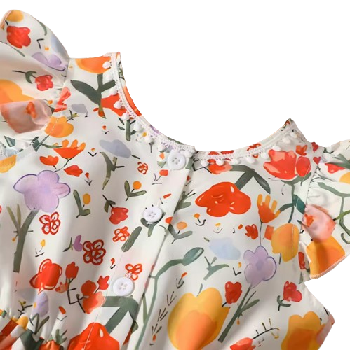 The Coraline - Girls Spring Summer Flying Sleeve Dress Holiday Casual Princess Outfit