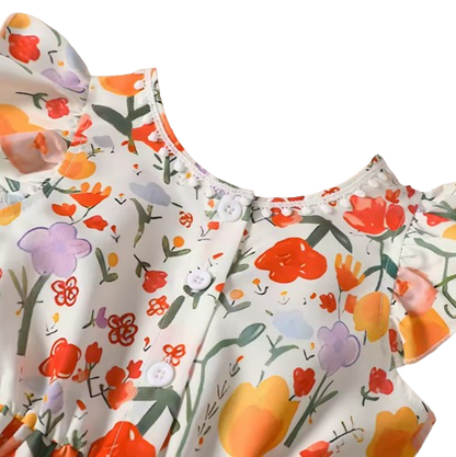 The Coraline - Girls Spring Summer Flying Sleeve Dress Holiday Casual Princess Outfit