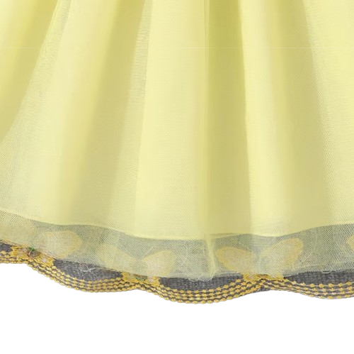 The Emberly - Girls Yellow Tulle Princess Dress O-Neck Fly Sleeve Bowknot Summer Outfit