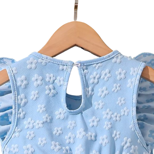 The Emberly - Girls Yellow Tulle Princess Dress O-Neck Fly Sleeve Bowknot Summer Outfit