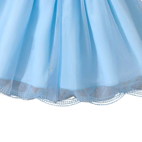 The Emberly - Girls Yellow Tulle Princess Dress O-Neck Fly Sleeve Bowknot Summer Outfit