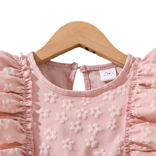 The Emberly - Girls Yellow Tulle Princess Dress O-Neck Fly Sleeve Bowknot Summer Outfit