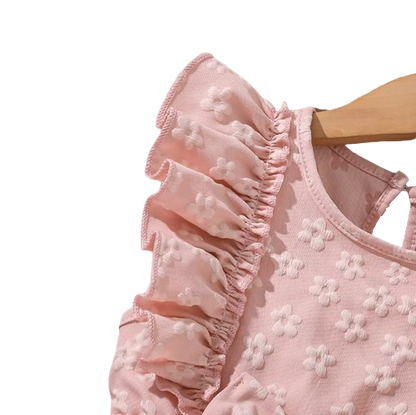 The Emberly - Girls Yellow Tulle Princess Dress O-Neck Fly Sleeve Bowknot Summer Outfit