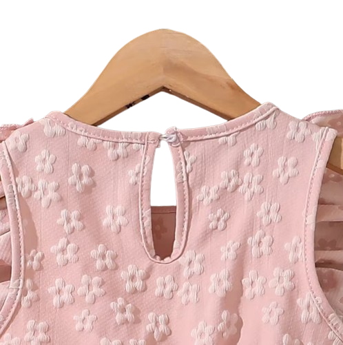 The Emberly - Girls Yellow Tulle Princess Dress O-Neck Fly Sleeve Bowknot Summer Outfit