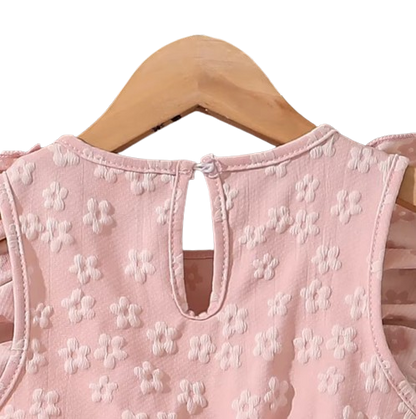 The Emberly - Girls Yellow Tulle Princess Dress O-Neck Fly Sleeve Bowknot Summer Outfit