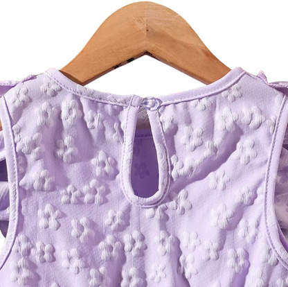 The Emberly - Girls Yellow Tulle Princess Dress O-Neck Fly Sleeve Bowknot Summer Outfit