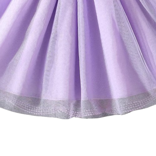 The Emberly - Girls Yellow Tulle Princess Dress O-Neck Fly Sleeve Bowknot Summer Outfit