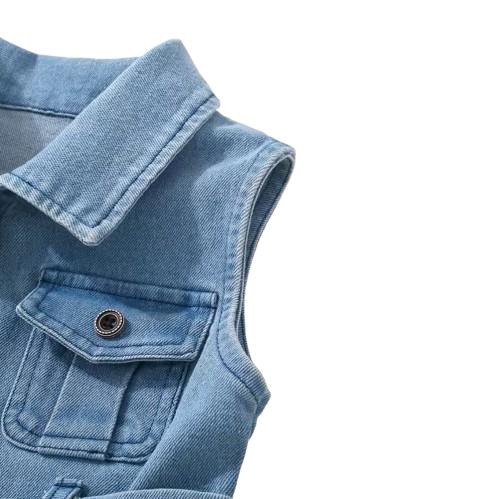 The Kinley - Baby Girl Summer Denim Sleeveless Dress Cute Casual Toddler Girl Outfit