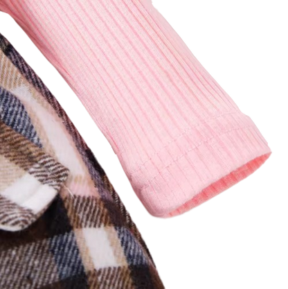 The Baylor - Girls Pink Long Sleeve Top Sling Dress Set Cute Casual Toddler Outfit
