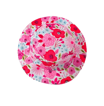 The Emmie - Baby Girl Rose Red Flower Dress Sleeveless Double Bow Hat Birthday Party Outfit