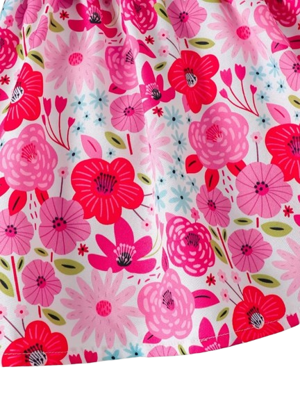 The Emmie - Baby Girl Rose Red Flower Dress Sleeveless Double Bow Hat Birthday Party Outfit