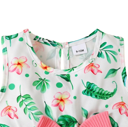 The Leilany - Baby Girl 2PC Floral Princess Dress & Short Sleeve Shawl Summer Outfit Set