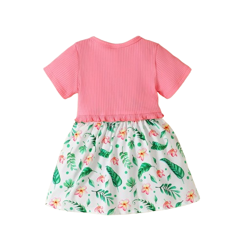 The Leilany - Baby Girl 2PC Floral Princess Dress & Short Sleeve Shawl Summer Outfit Set