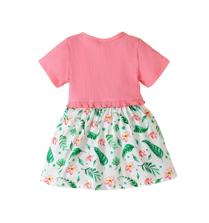 The Leilany - Baby Girl 2PC Floral Princess Dress & Short Sleeve Shawl Summer Outfit Set