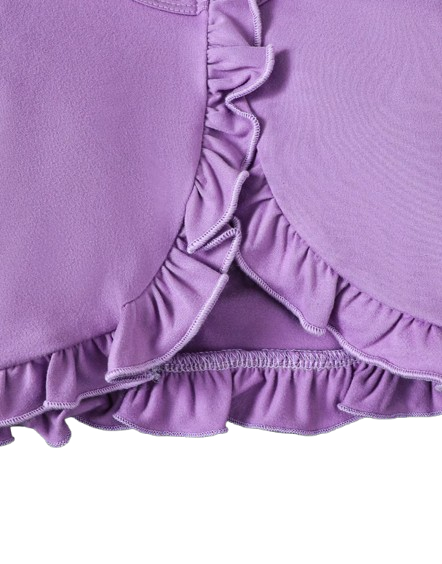 The Louisa - Baby Girl Purple Floral Suspender Dress & Ruffled Shawl 2PC Summer Outfit