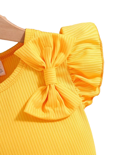 The Rowyn - Girls Summer Knitted Top & Floral Print Dress Set Breathable Casual Outfit