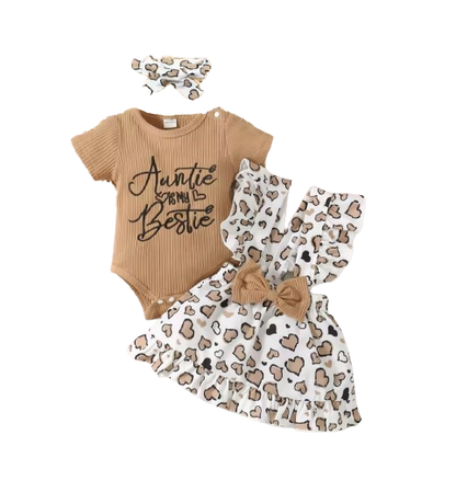 The Makenzie - Baby Girl Summer Letter Embroidered Jumpsuit & Camisole Dress 2PC Outfit