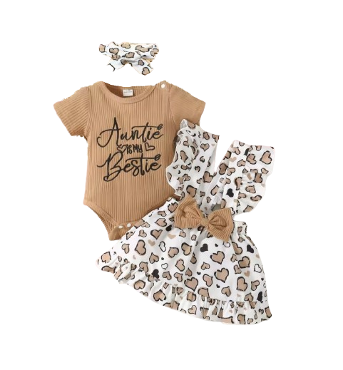 The Makenzie - Baby Girl Summer Letter Embroidered Jumpsuit & Camisole Dress 2PC Outfit