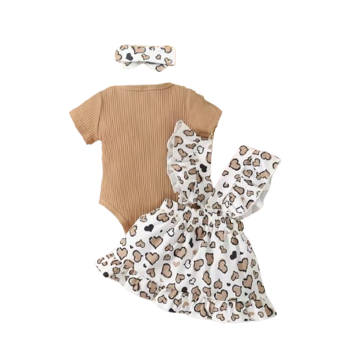 The Makenzie - Baby Girl Summer Letter Embroidered Jumpsuit & Camisole Dress 2PC Outfit