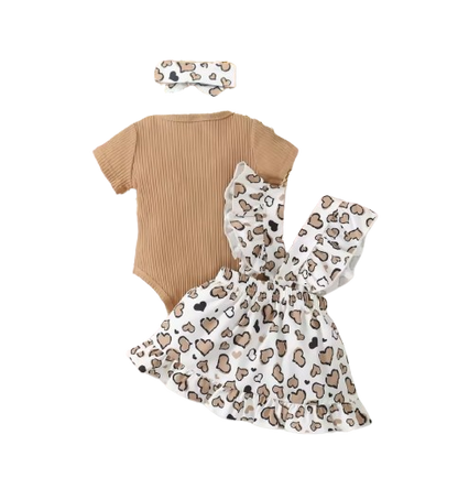 The Makenzie - Baby Girl Summer Letter Embroidered Jumpsuit & Camisole Dress 2PC Outfit