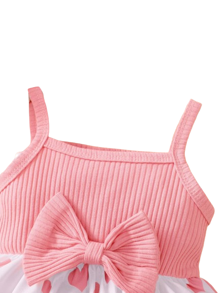 The Averie - Baby Girl Summer Heart Elephant Print Suspender Dress Cute Toddler Outfit