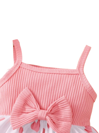 The Averie - Baby Girl Summer Heart Elephant Print Suspender Dress Cute Toddler Outfit