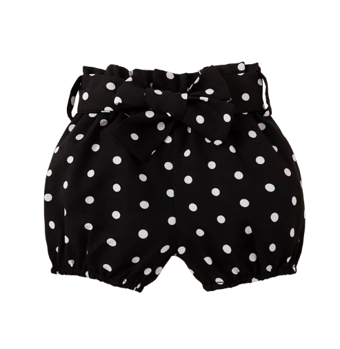 The Angie - Baby Girl 3PC Rabbit Print T-Shirt Polka Dot Shorts & Headband Outfit